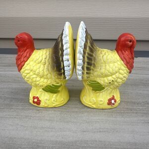 Vintage Ceramic Yellow Wild Turkey Salt & Pepper Shakers Used Made In Japan